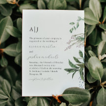 Eenvoudige Greenery Foto en Monogram Wedding