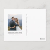 Eenvoudige Greenery Meadow Fotobruiloft Sla de dat Briefkaart (Achterkant)