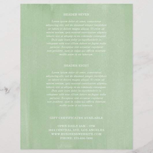 Eenvoudige Greenery Modern Elegant Rustic Price Li (Achterkant)