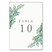 Eenvoudige Greenery Wedding Table Number Card Kaart (Voorkant)