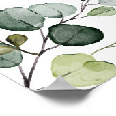 Eenvoudige Greenery Wedding Unplugged Ceremonie Poster (Hoek)