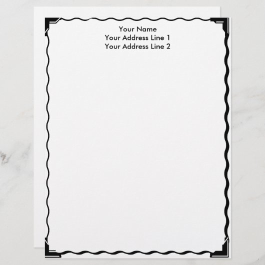 Eenvoudige grens aangepaste briefhoofd (Voorkant / Achterkant)