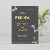 EENVOUDIGE GRENS EN RIBOON WEDDING KAART (Staand Voorkant)