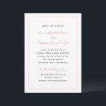 Eenvoudige grens Formele Blush Roze Elegante Bruil Kaart<br><div class="desc">Eenvoudige huwelijksuitnodiging met uw namen en plaats in een elegant zwart roze manuscript samen met uw gebeurtenisdetails die door een stomp roze grens worden omringd. Een traditionele huwelijksuitnodiging in stijl die perfect is voor een formele bruiloft in de lente of de zomer.</div>