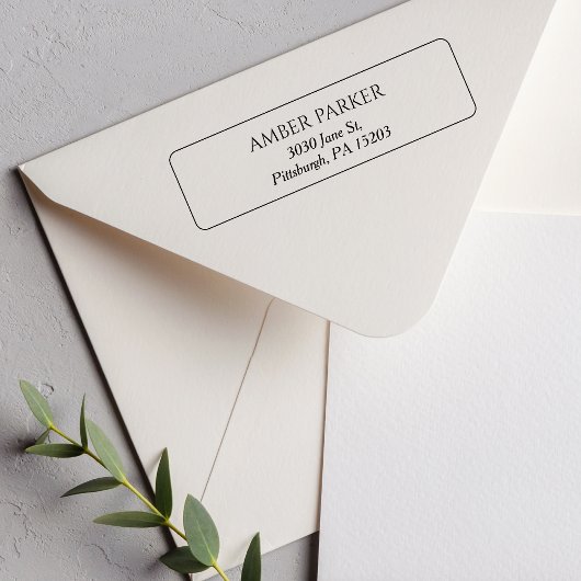 Eenvoudige grens retour adres stempel