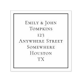 Eenvoudige grens van het vierkant van het Adres va Zelfinktende Stempel