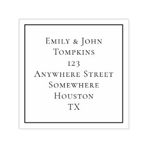 Eenvoudige grens van het vierkant van het Adres va Zelfinktende Stempel