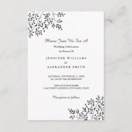 Eenvoudige Grey Natuur bruiloft uitnodigingen