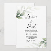 Eenvoudige Grienery bruiloft Kaart (Voorkant / Achterkant)