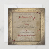 Eenvoudige griezelige  Dracula Halloween Kaart (Achterkant)