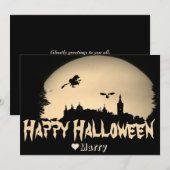 Eenvoudige griezelige familie gelukkige Halloween  Feestdagenkaart (Voorkant / Achterkant)