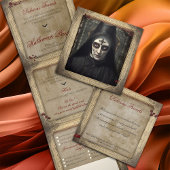 Eenvoudige griezelige gotische non volwassen Hallo Drieluik Uitnodiging