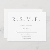 Eenvoudige grijs belettering bruiloft RSVP briefka Uitnodiging Briefkaart (Voorkant / Achterkant)