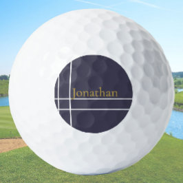 Eenvoudige grijs blauw en goud minimalistische aan golfballen