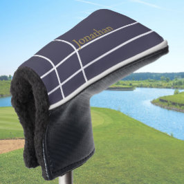 Eenvoudige grijs blauw en goud minimalistische aan golfheadcover