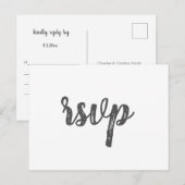Eenvoudige grijs bruiloft rsvp briefkaarten (Voorkant / Achterkant)