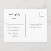 Eenvoudige grijs bruiloft rsvp briefkaarten (Achterkant)
