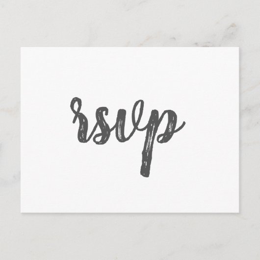 Eenvoudige grijs bruiloft rsvp briefkaarten (Voorkant)