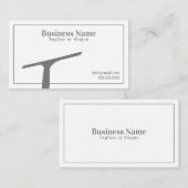 Eenvoudige Grijs en Wit Squeegee Raamreiniging Visitekaartje (Voorkant / Achterkant)