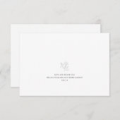 Eenvoudige Grijs en Witte Bloemen Huwelijk Bedankkaart (Voorkant / Achterkant)