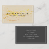 Eenvoudige grijs met witte rand Gold spatter Visitekaartje (Voorkant / Achterkant)