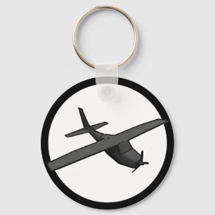 Eenvoudige grijs propeller vliegtuig souvenir sleu sleutelhanger