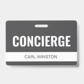 Eenvoudige grijze aangepaste hotelconciërge-werk-I Badge (Voorzijde)