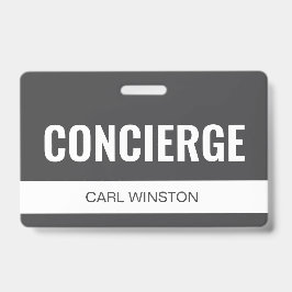 Eenvoudige grijze aangepaste hotelconciërge-werk-I Badge