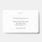 Eenvoudige grijze aangepaste hotelreceptioniste pe badge (Achterkant)