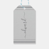 Eenvoudige grijze aangepaste naam cadeaulabel (Achterkant)