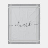 Eenvoudige grijze aangepaste naam fleece deken (Voorkant)