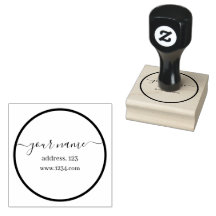 Eenvoudige Grijze Aangepaste Naam Rubber Stamp