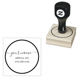 Eenvoudige Grijze Aangepaste Naam Rubber Stamp Rubberstempel