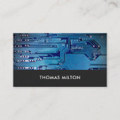 Eenvoudige grijze blauwe kaart visitekaartje (Voorkant)