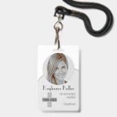 Eenvoudige grijze cirkel foto logo barcode ID-code Badge (Voorzijde met lanyard)