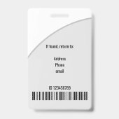 Eenvoudige grijze cirkel foto logo barcode ID-code Badge (Achterkant)