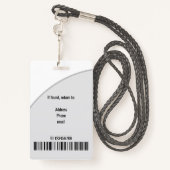 Eenvoudige grijze cirkel Foto Logo-streepjescode-I Badge (Achterkant met draagriem)