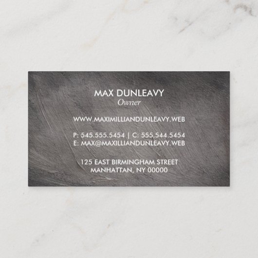 Eenvoudige grijze constructie visitekaartje (Achterkant)