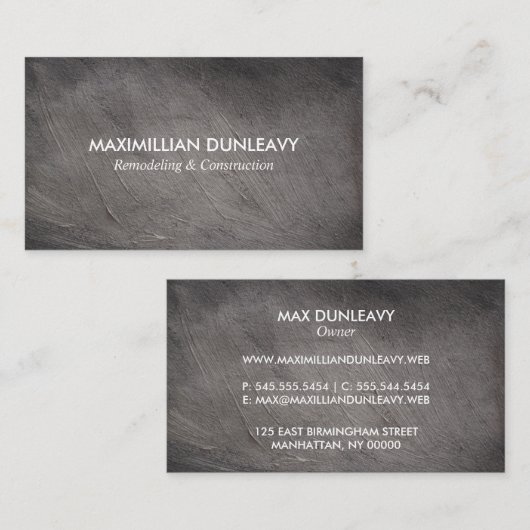 Eenvoudige grijze constructie visitekaartje (Voorkant / Achterkant)