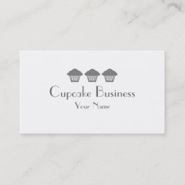 Eenvoudige grijze cupcakes bakkerij visitekaartjes