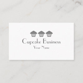 Eenvoudige grijze cupcakes bakkerij visitekaartjes