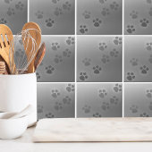 Eenvoudige grijze dierenpootafdruk tegeltje