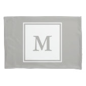 Eenvoudige grijze en witte monogrammen kussensloop (Voorkant)