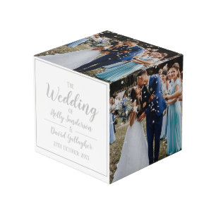 Eenvoudige, grijze en witte ontwerpkubusvormig kubus