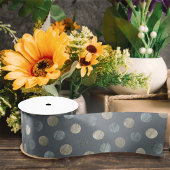 Eenvoudige grijze en zilverpokkendots Modern & Ele Satijnen Lint