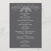 Eenvoudige Grijze Eucalyptus Line Art Wedding Programmakaart (Achterkant)