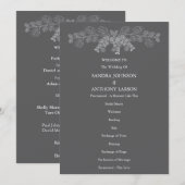 Eenvoudige Grijze Eucalyptus Line Art Wedding Programmakaart (Voorkant / Achterkant)