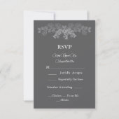 Eenvoudige Grijze Eucalyptus Line Art Wedding RSVP Kaartje (Voorkant)