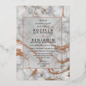 Eenvoudige grijze goudmarmer Agate Elegant Folie Uitnodiging (Voorkant)