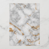 Eenvoudige grijze goudmarmer Agate Elegant Folie Uitnodiging (Achterkant)